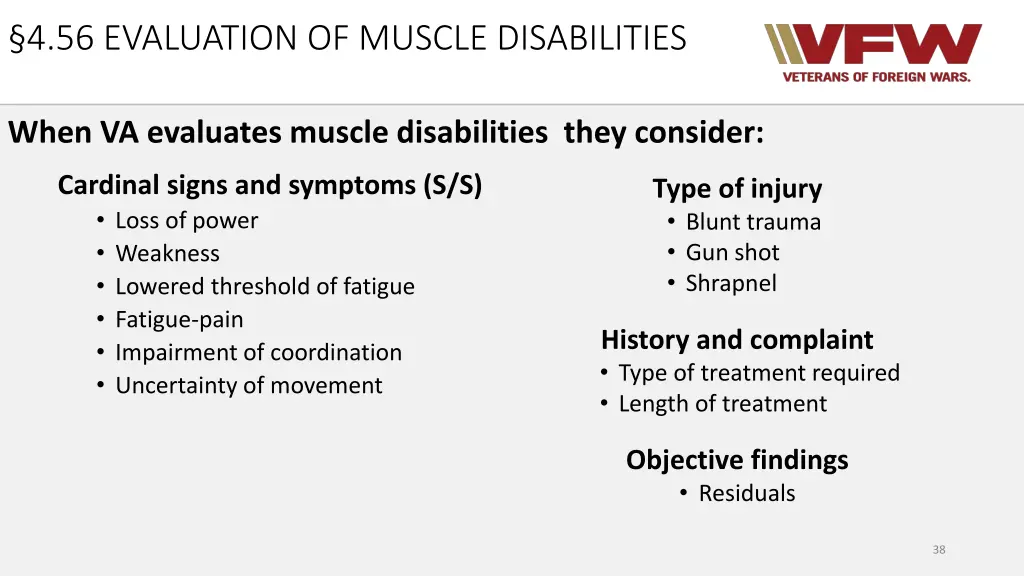 4 56 evaluation of muscle disabilities when