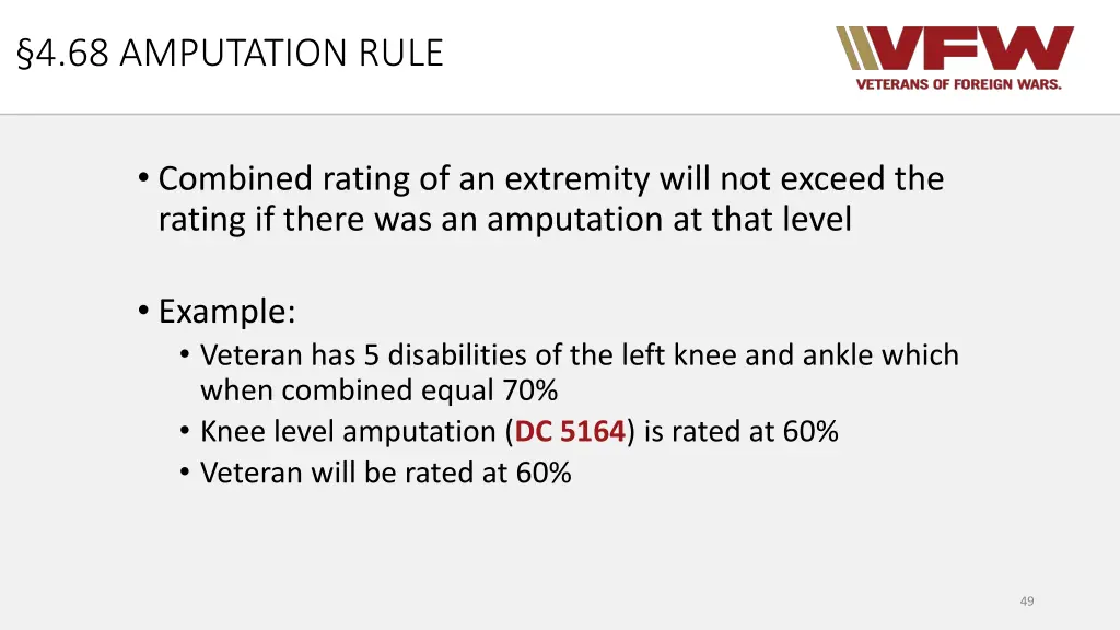 4 68 amputation rule