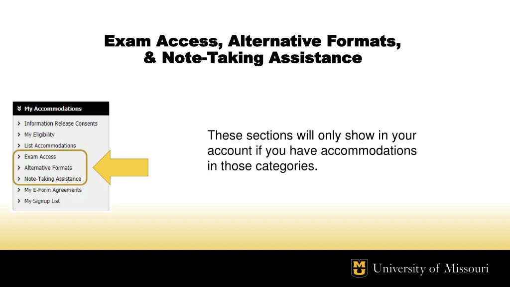 exam access alternative formats exam access