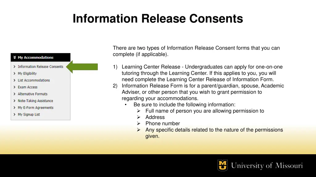 information release consents