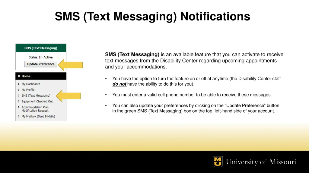 sms text messaging notifications