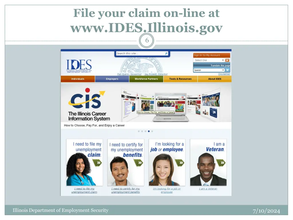 file your claim on line at www ides illinois gov 6