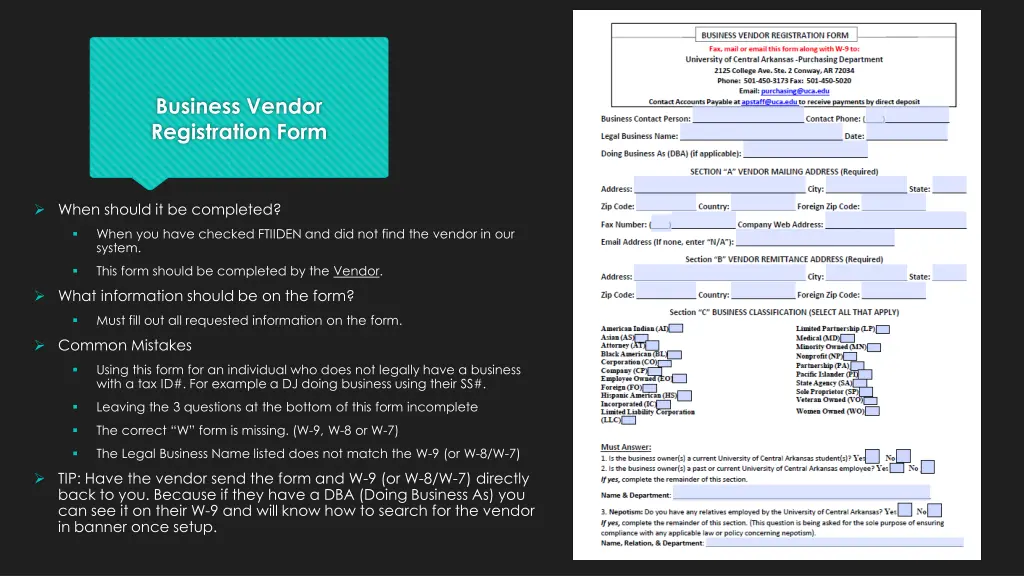 business vendor registration form