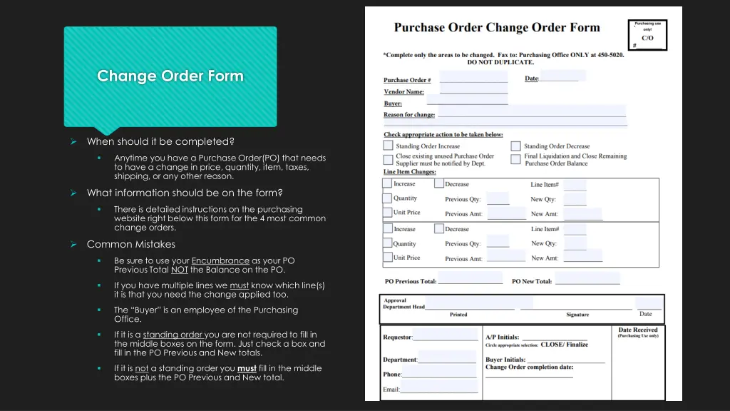 change order form