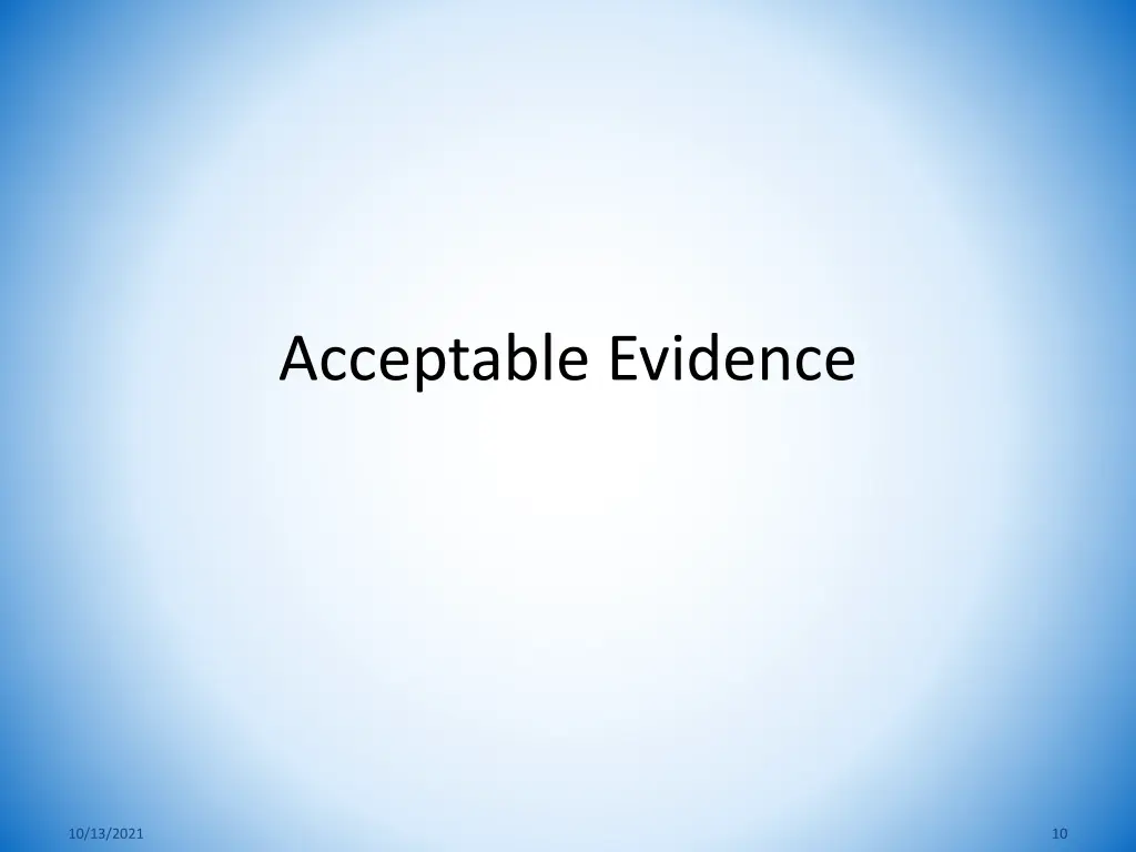 acceptable evidence