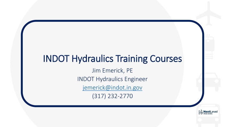 indot hydraulics training courses indot