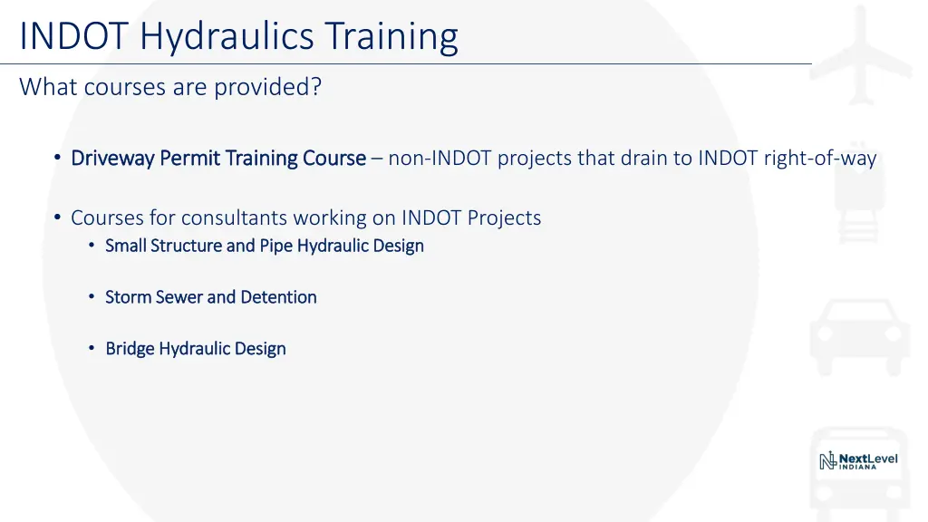 indot hydraulics training