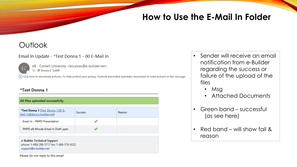 how to use the e mail in folder 2