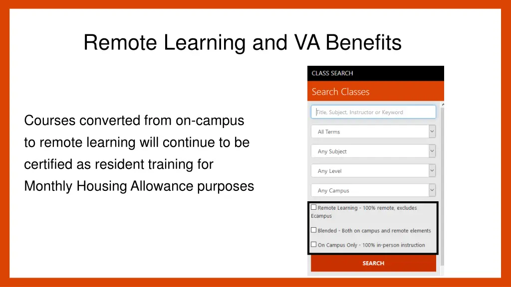 remote learning and va benefits