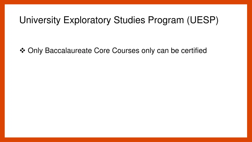 university exploratory studies program uesp