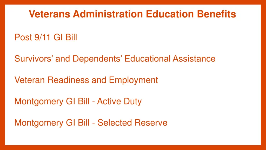 veterans administration education benefits