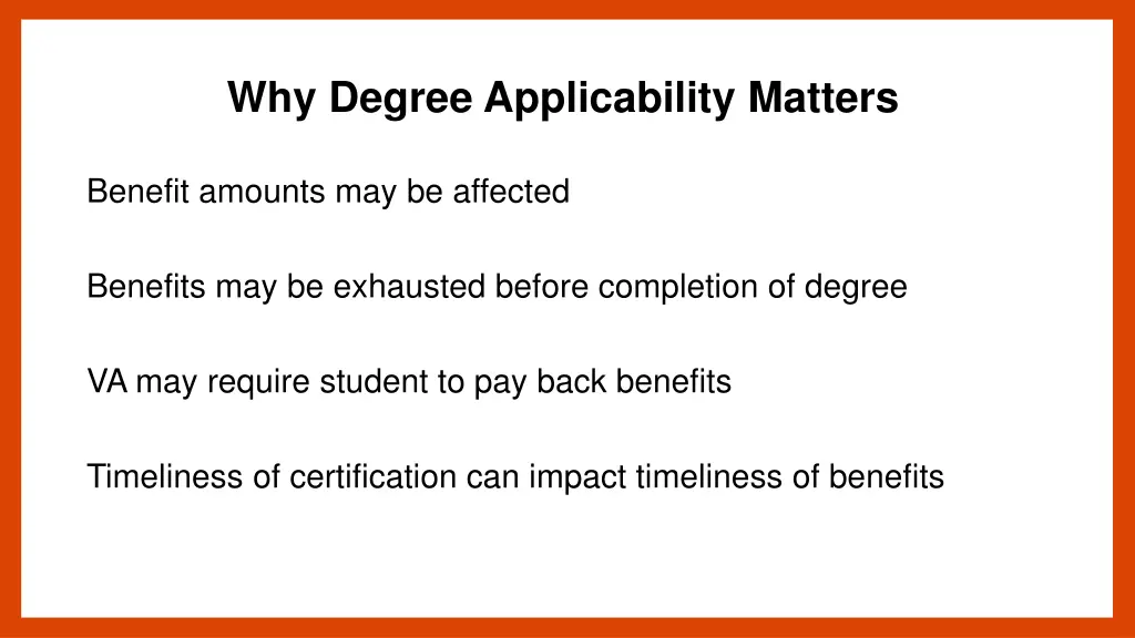 why degree applicability matters