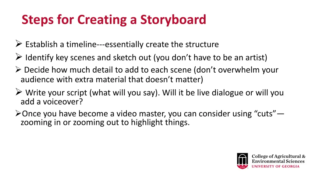 steps for creating a storyboard