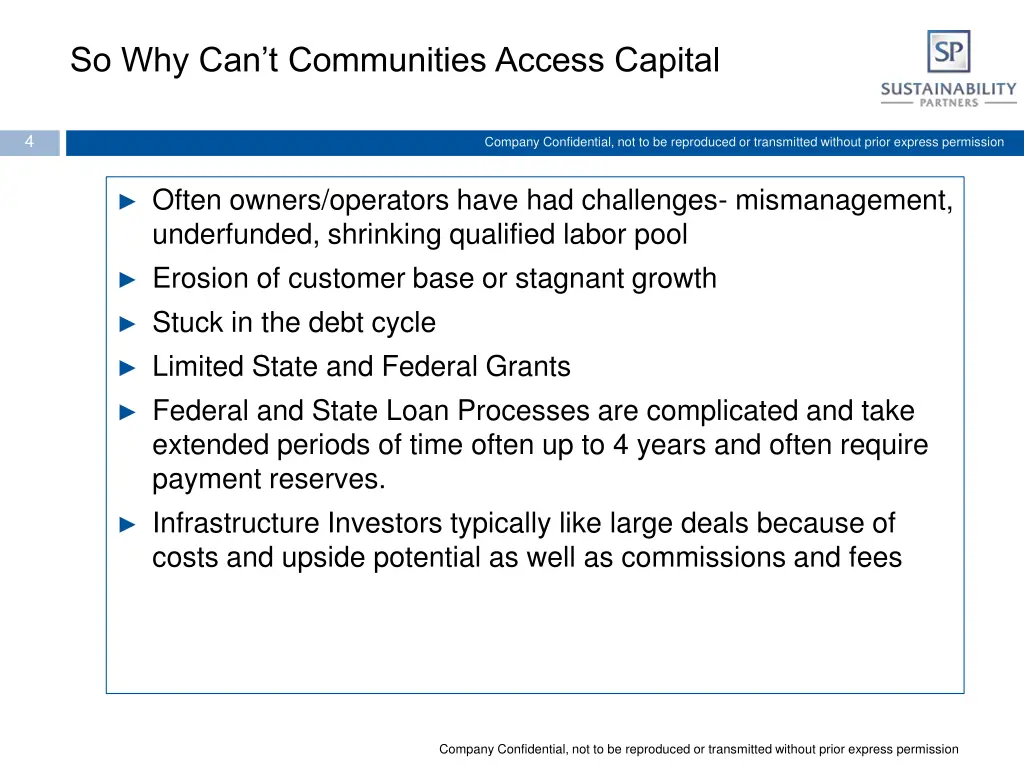 so why can t communities access capital