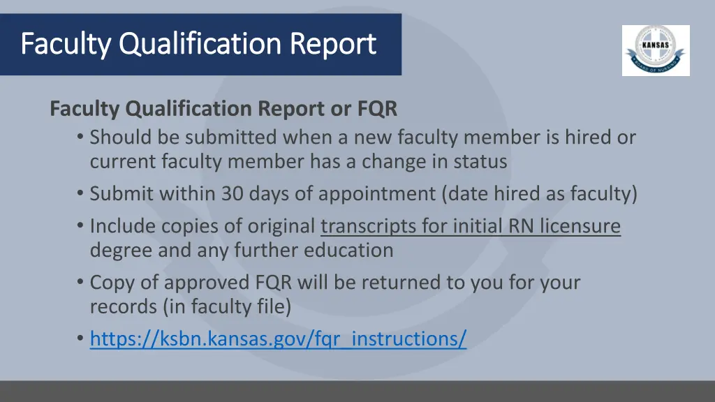 faculty qualification report faculty