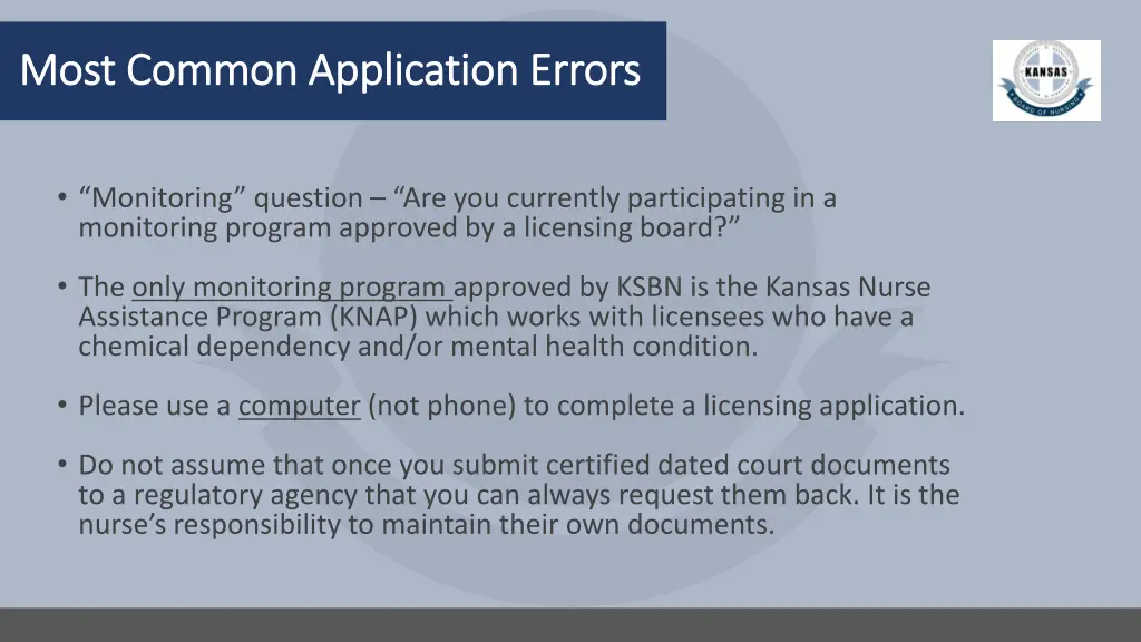 most common application errors most common