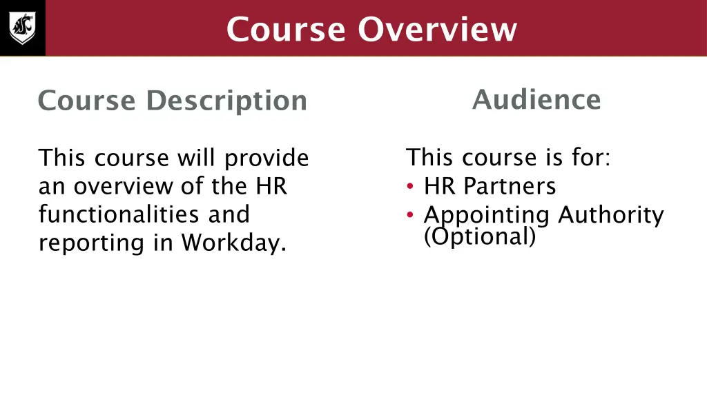 course overview