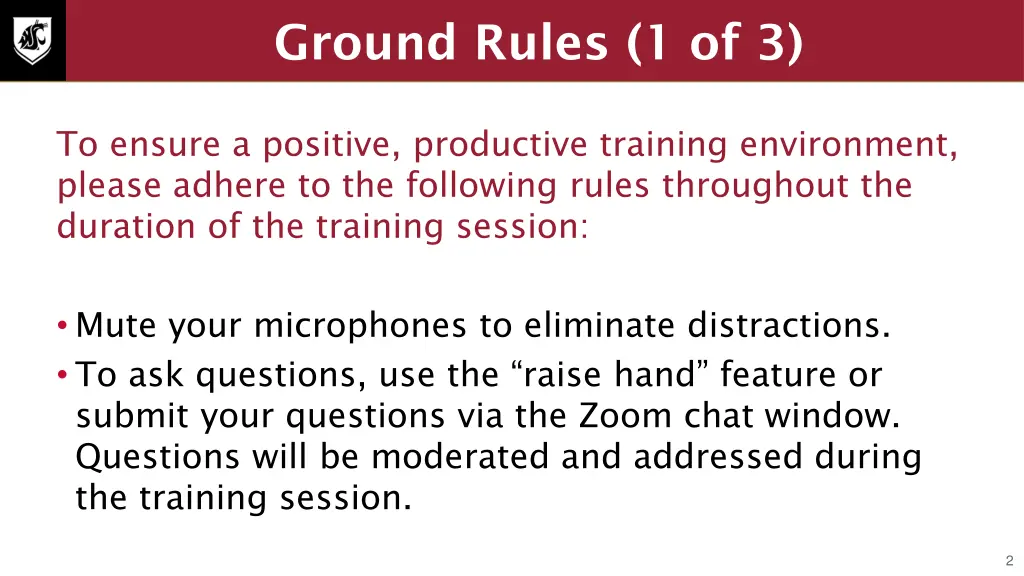 ground rules 1 of 3