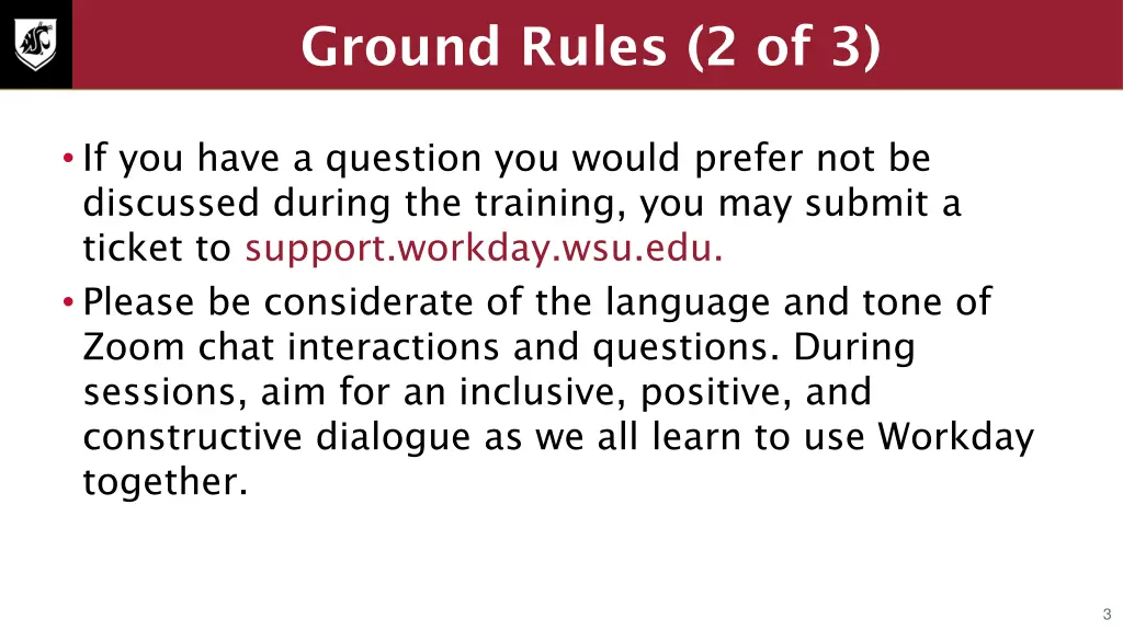 ground rules 2 of 3