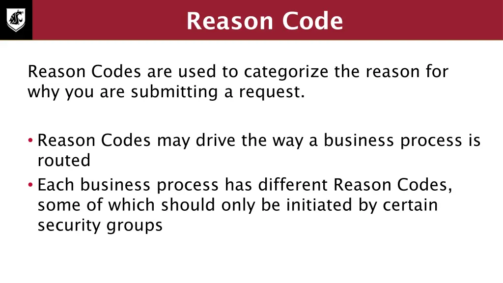 reason code