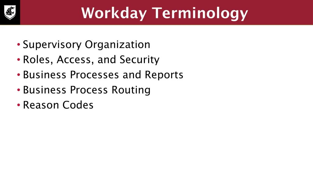 workday terminology