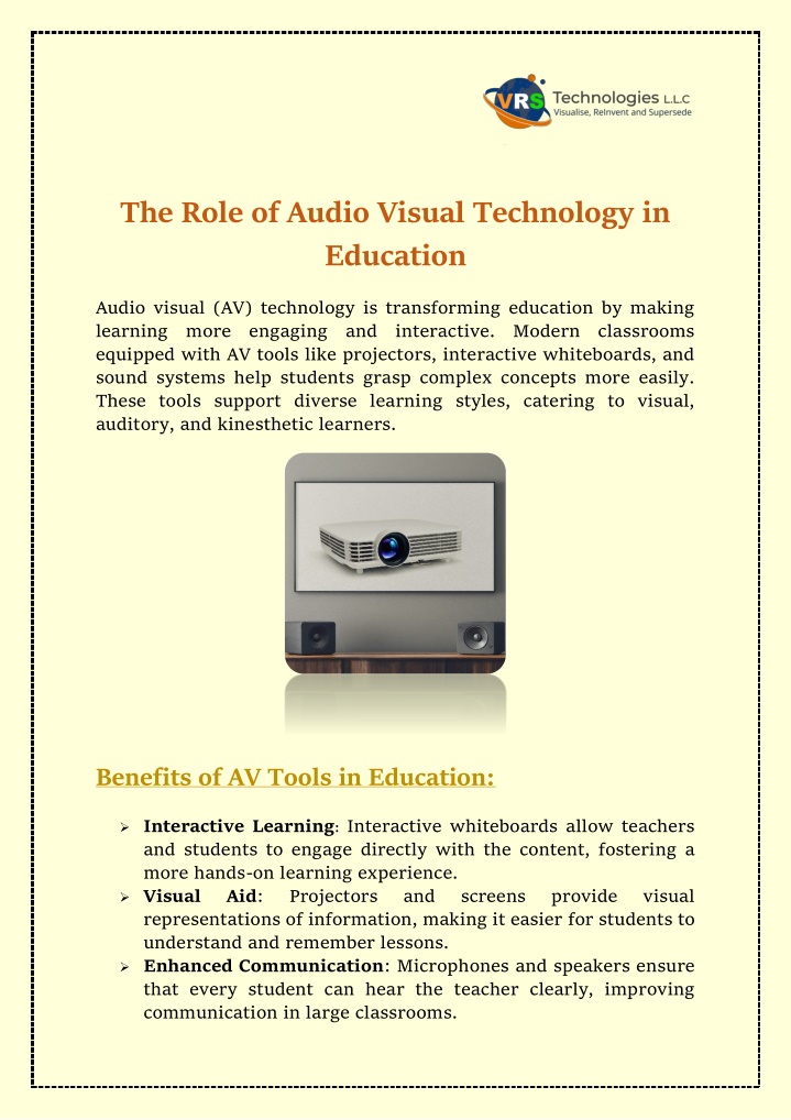 the role of audio visual technology in education