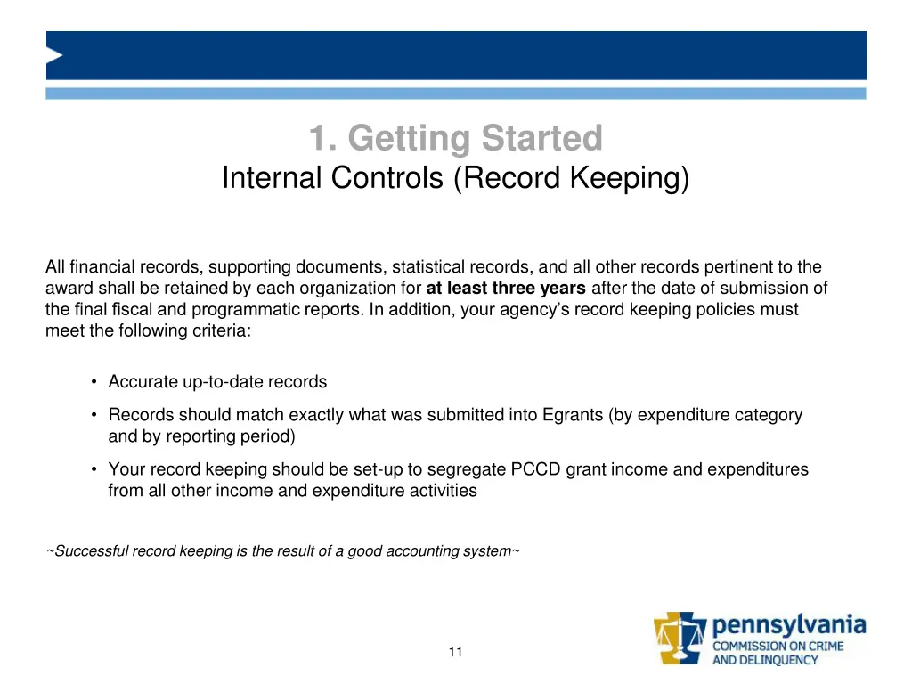 1 getting started internal controls record keeping