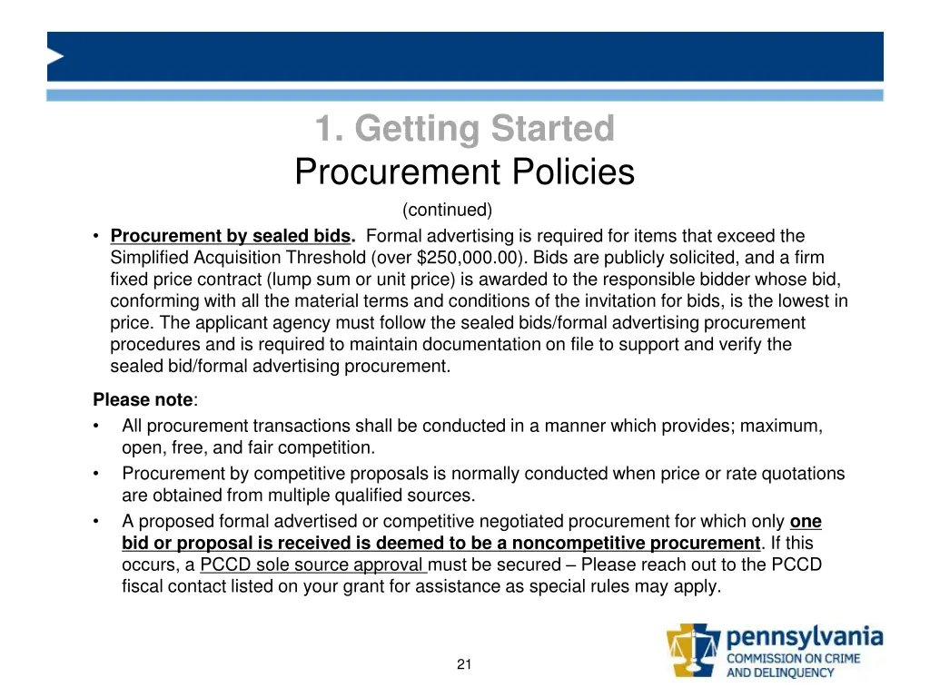 1 getting started procurement policies continued