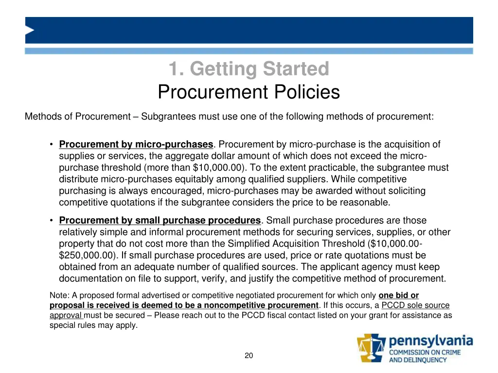 1 getting started procurement policies