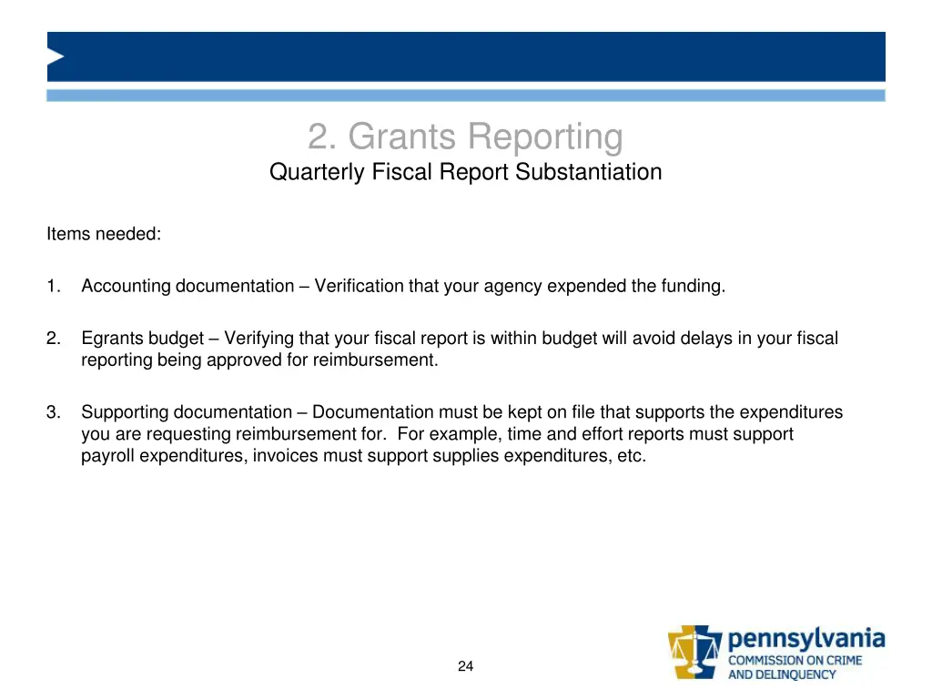 2 grants reporting quarterly fiscal report