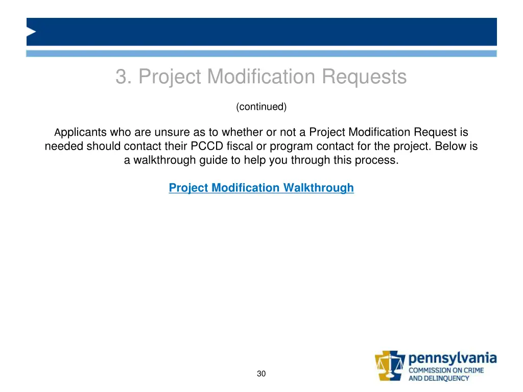 3 project modification requests