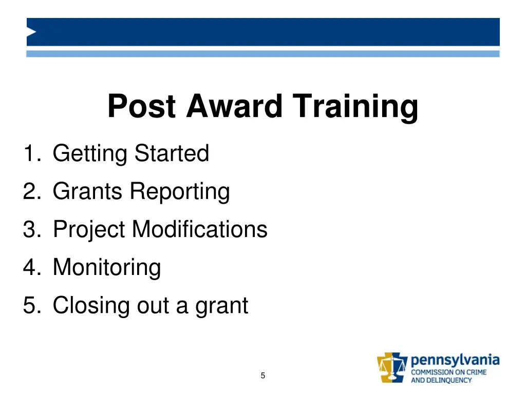 post award training 2