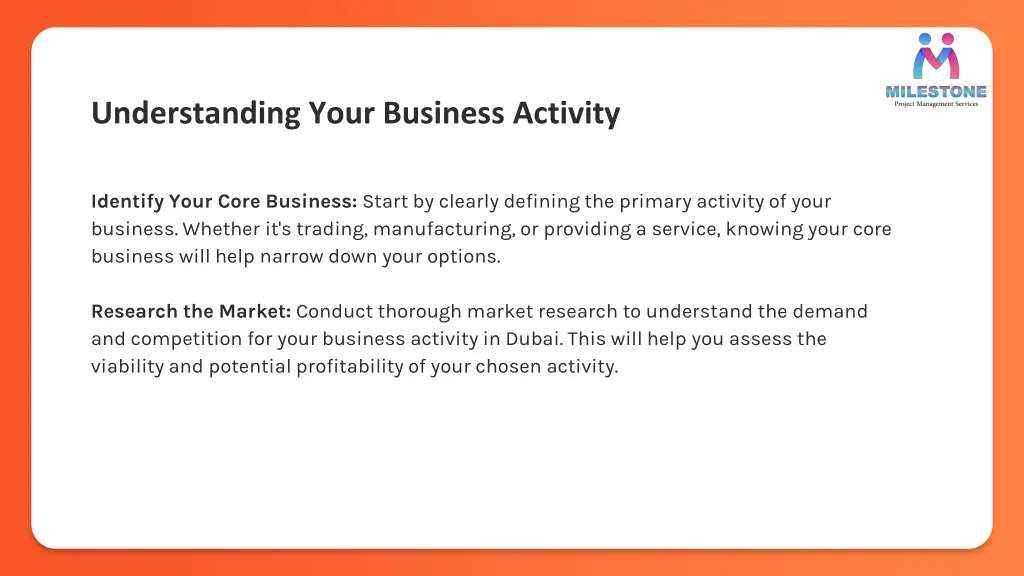 understanding your business activity