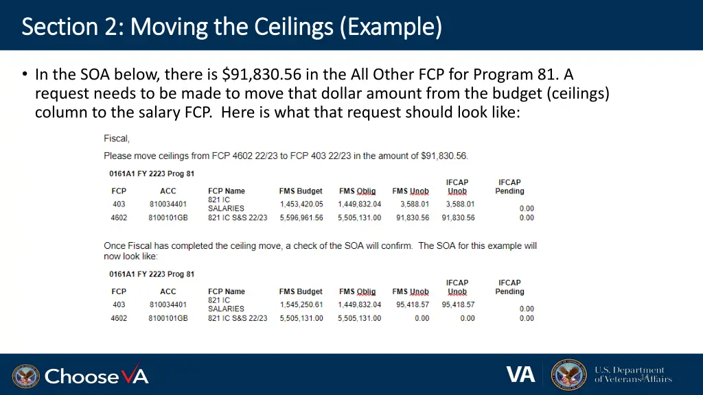 section 2 moving the ceilings example section