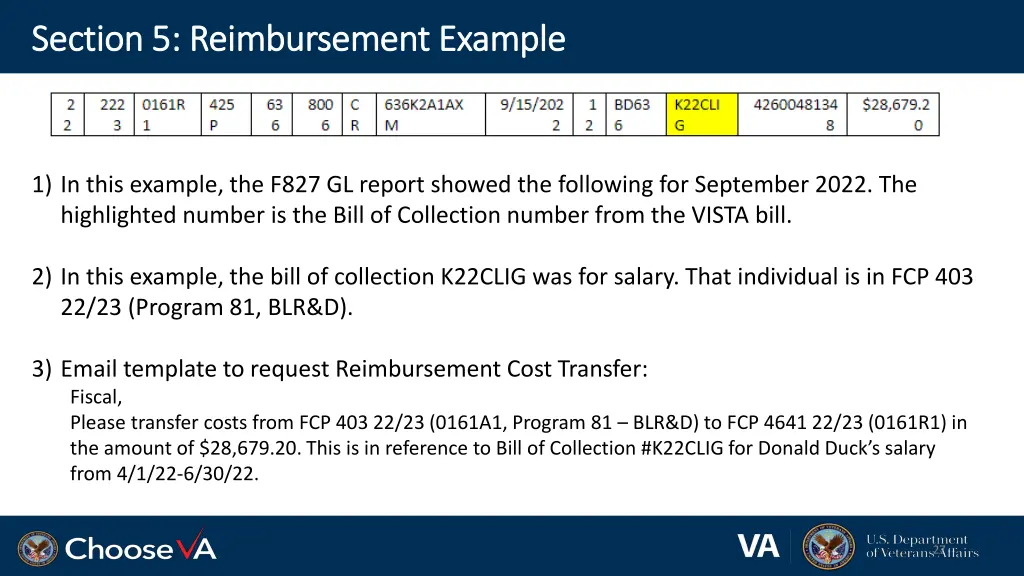 section 5 reimbursement example section