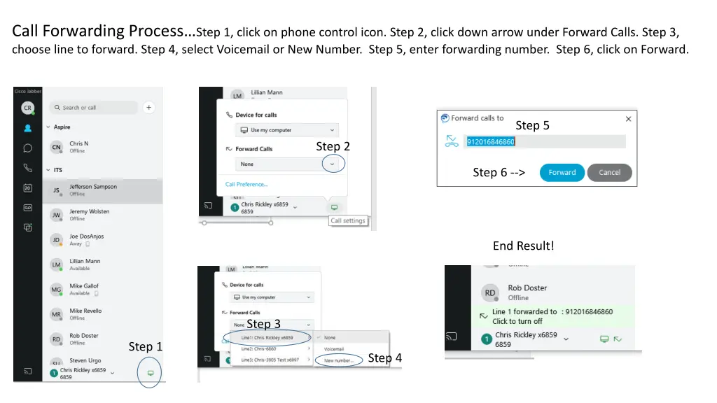 call forwarding process step 1 click on phone