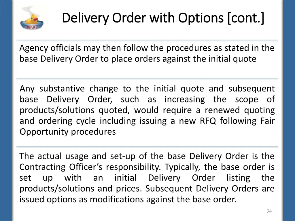 delivery order with options cont delivery order