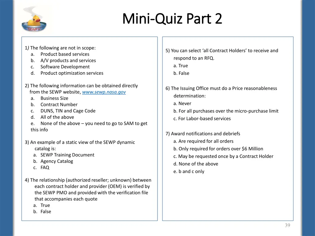 mini mini quiz part 2 quiz part 2