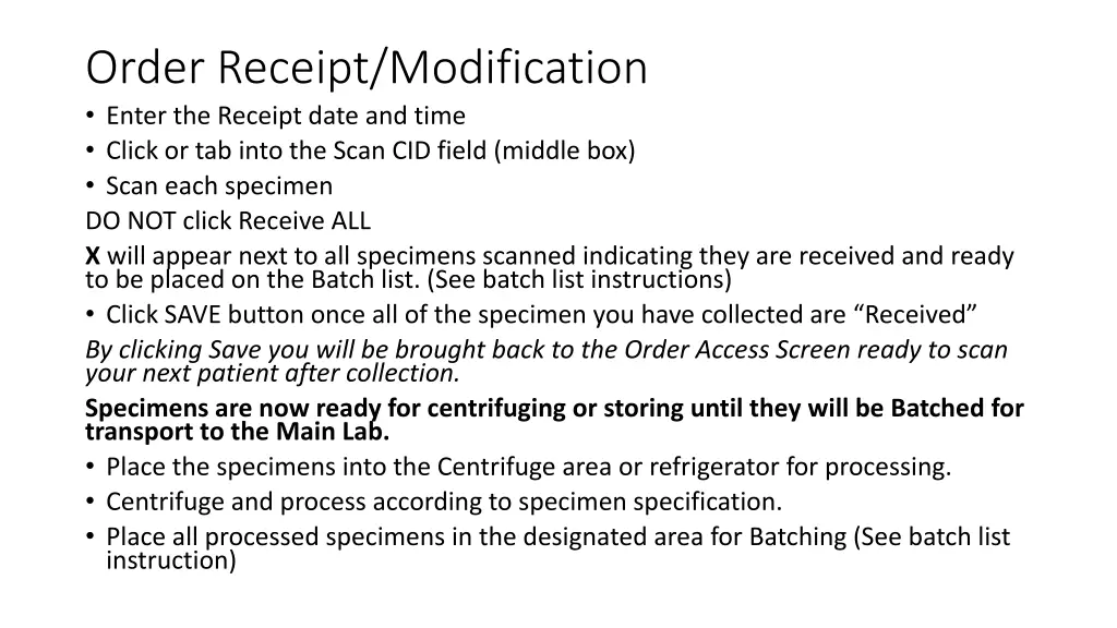 order receipt modification enter the receipt date