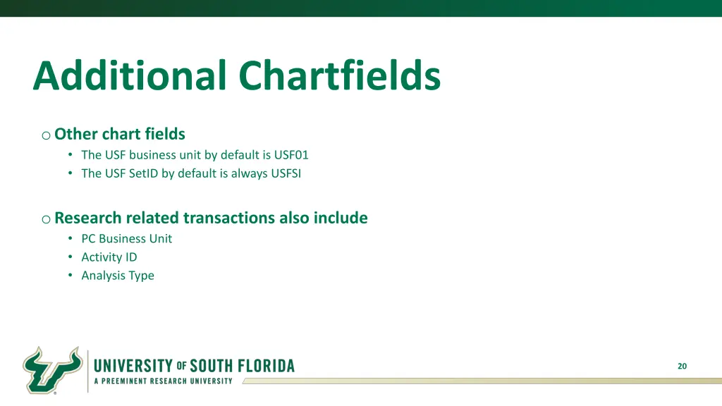 additional chartfields