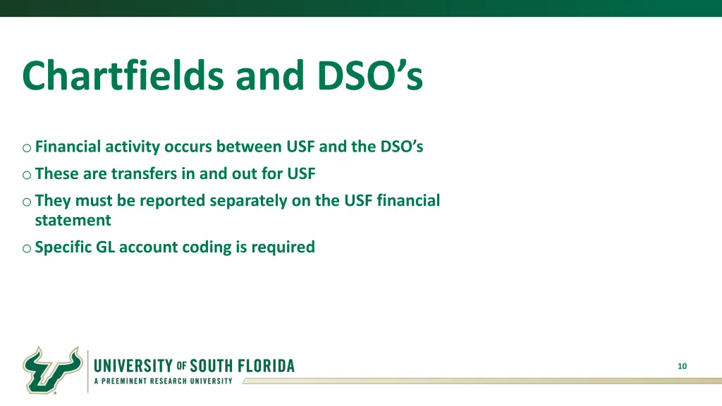 chartfields and dso s