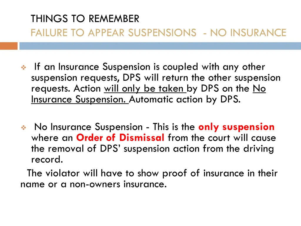 things to remember failure to appear suspensions