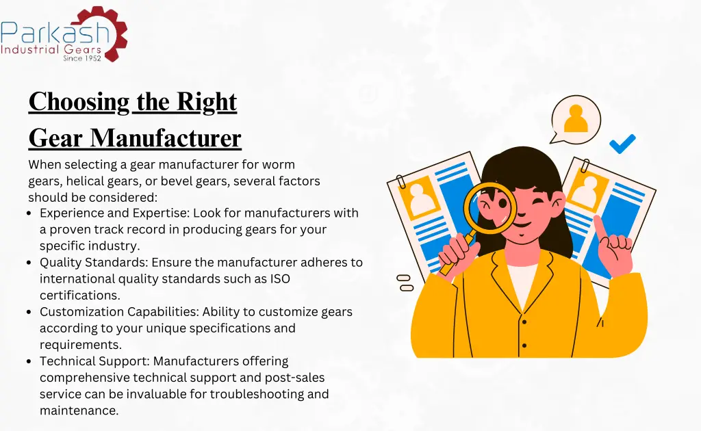 choosing the right gear manufacturer when