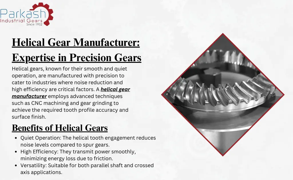 helical gear manufacturer expertise in precision