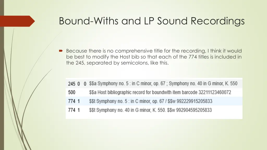 bound withs and lp sound recordings 1