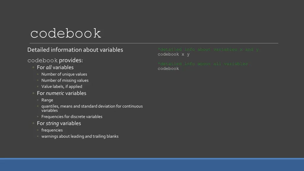 codebook