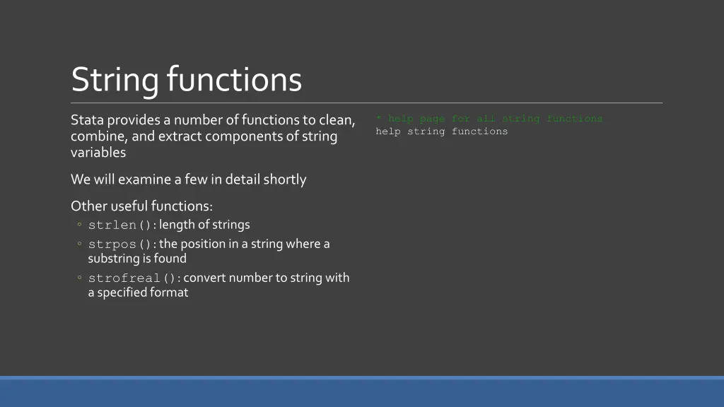 string functions