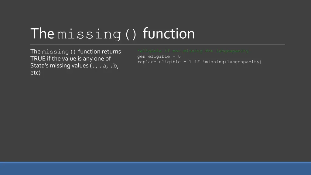 the missing function