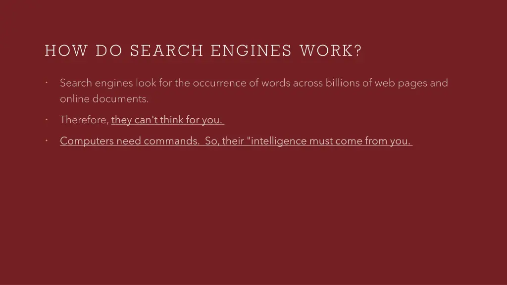 how do search engines work