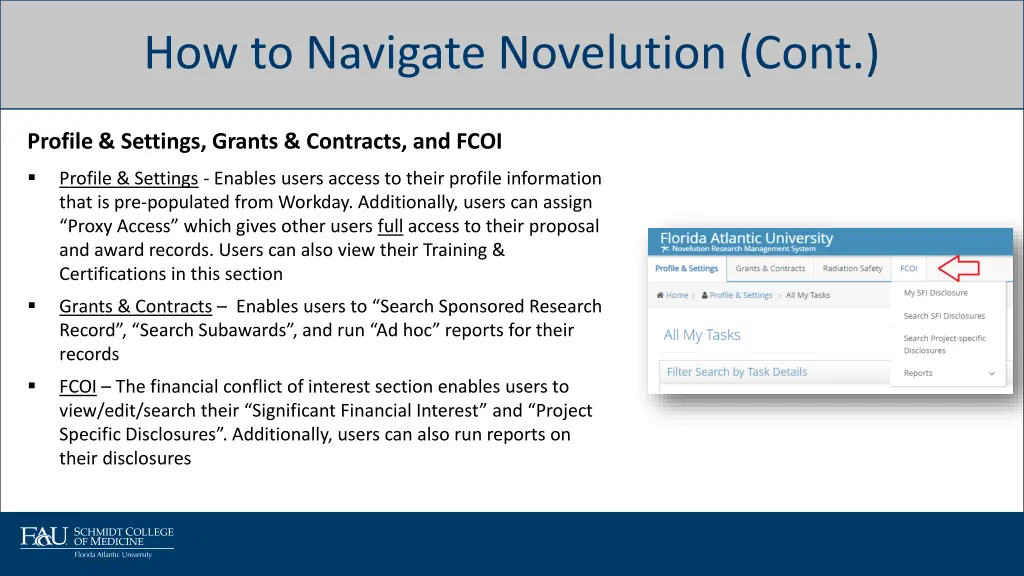 how to navigate novelution cont